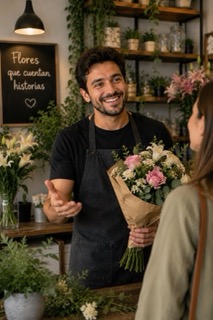 La tarde está perfecta para regar mis plantas y regalar flores a quien pase por la librería.