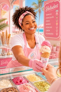 Taking a quick pause to enjoy a scoop of vanilla‑cinnamon delight, feeling the sunshine on my face. The midday break tastes sweeter when shared with friends.