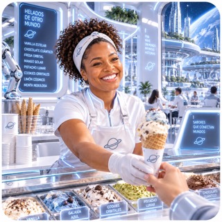 Afternoon vibes at the 0o1 Advanced Food Center Alpha: experimenting with a new frozen fruit gel that keeps kids smiling.